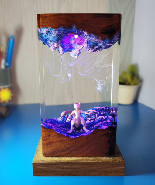 Mewtwo Epoxy Resin Night Lamp
