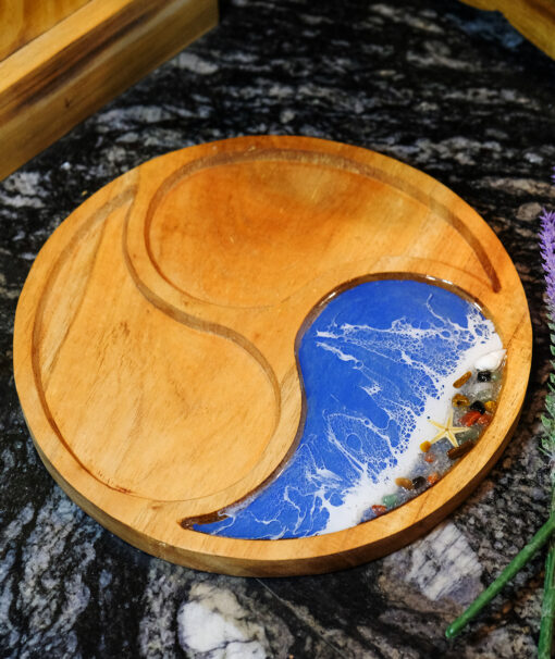 Wood & Resin 3-Compartment Tray