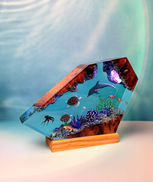 Ocean Dolphin & Sea Turtle Resin Night Lamp - Image 6